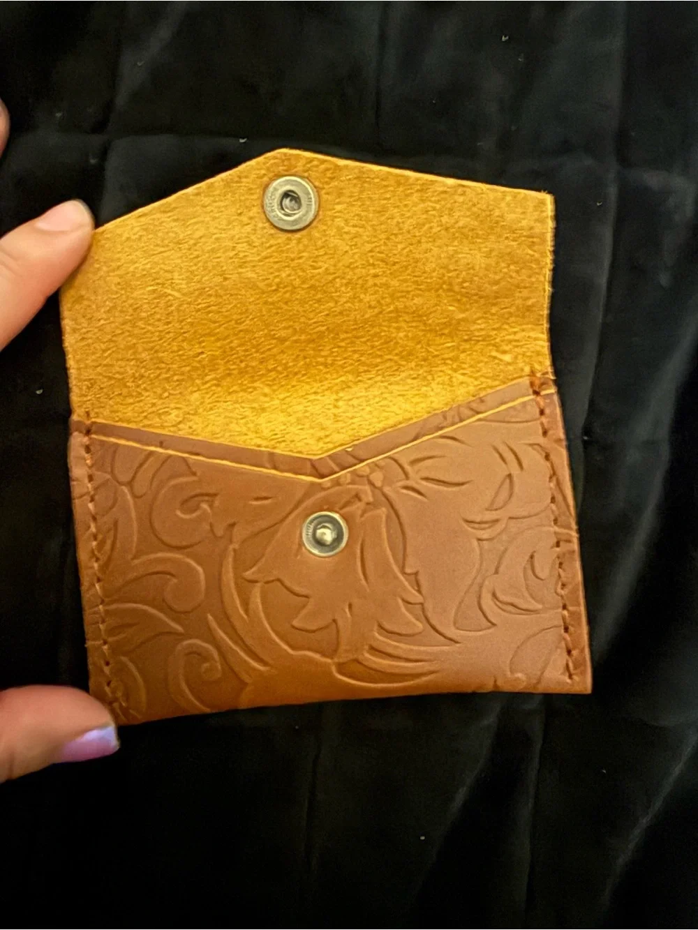Portland leather goods mini envelope wallet in meadow